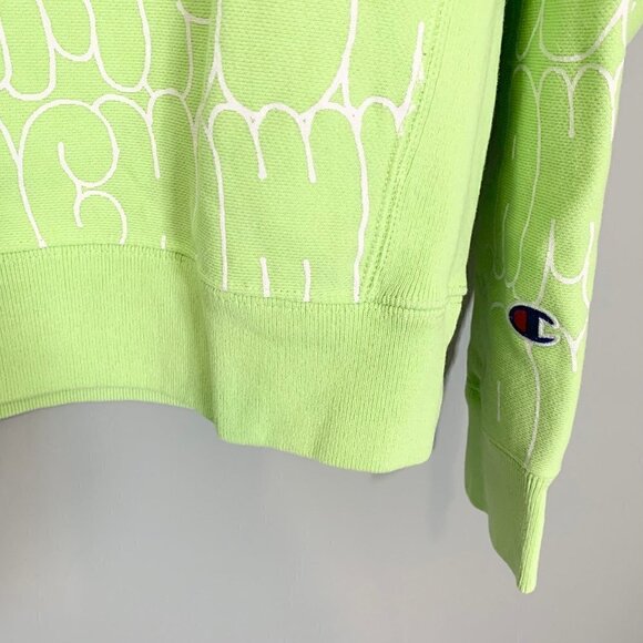 Champion reverse weave lime all over bubble logo print pullover sweatshirt - Picture 4 of 9